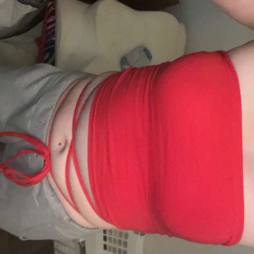 Bright red crop top